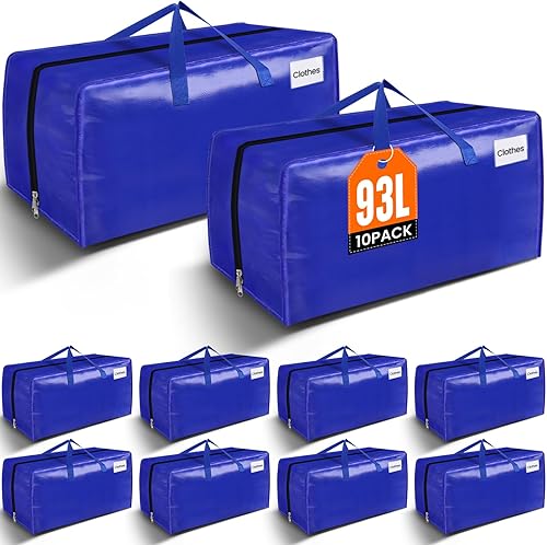 BlissTotes Bolsas de mudanza, suministros de mudanza resistentes y bolsas de almacenamiento, bolsas de embalaje extragrandes, cajas con bolsillos
