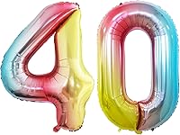 Vista 293 de GOER Globos con el número 80 para decoraciones de fiesta de cumpleaños número 80, globos de helio de aluminio jumbo de 42 pulgadas para 80 Oro rosa