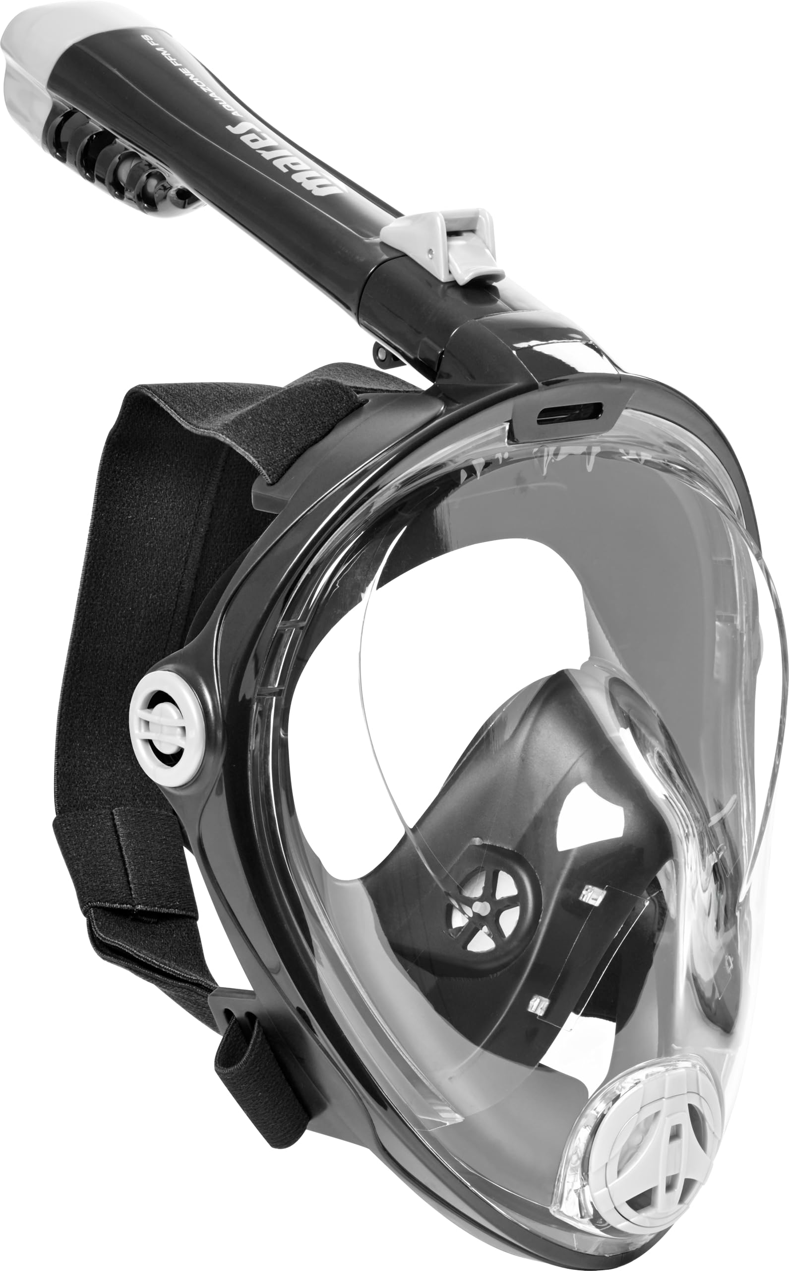 Mares Aquazone Full Face Mask - Masque Intégral Snorkeling Adulte, Jupe Silicone, Tuba Repliable, 3 Tailles