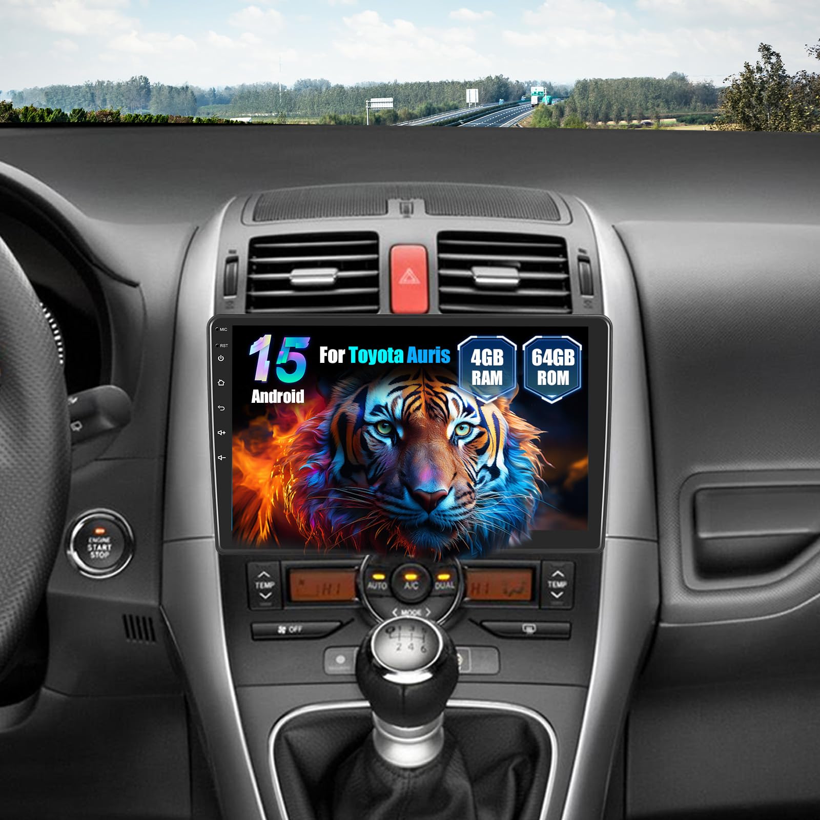 Android 15, 4G+64G GOHHDL Autoradio für Toyota Auris 2006-2011 mit Navi Carplay Android Auto, 10 Zoll Touchscreen Radio 2Din mit GPS-Navigation WLAN Bluetooth FM/RDS SWC Rückfahrkamera Mikrofon