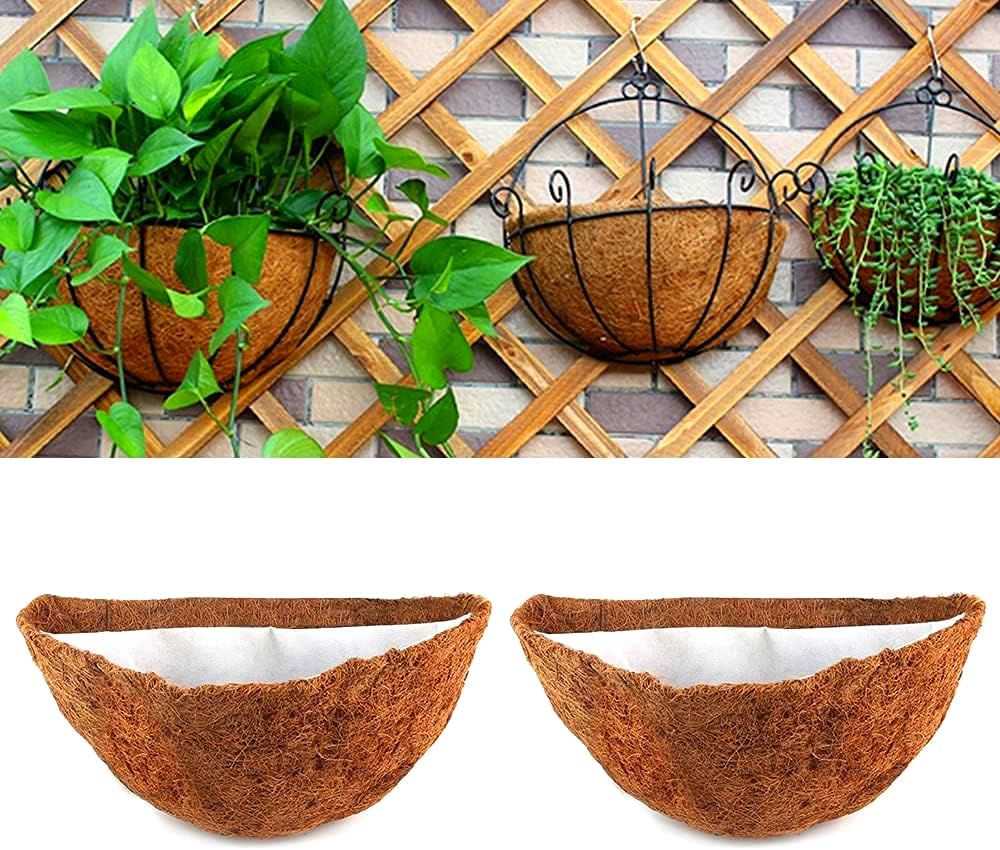 EROCK 2PCS 10" 12" 14" 16" Inches Half Round Coco Coir