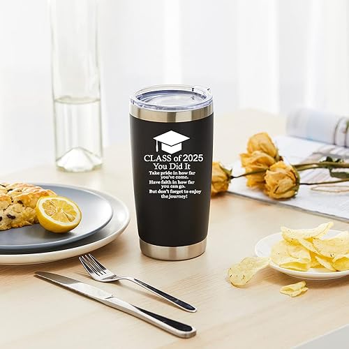 Miniatura 6 de Regalo motivacional de graduación 2025 para él y ella, vaso de acero inoxidable de 20 onzas para automóvil, taza insultada, regalos inspiradores