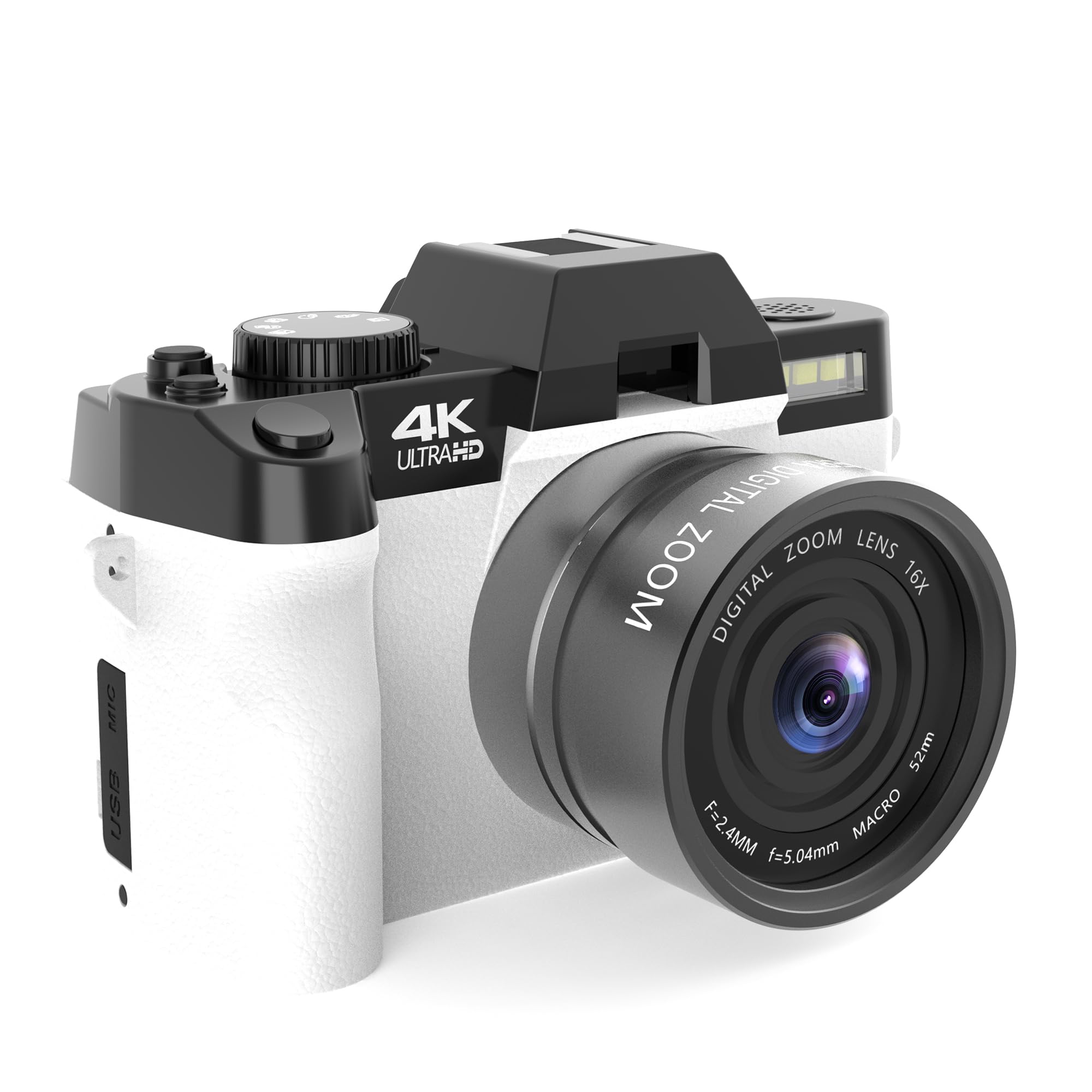 Mo 4K Digital Cameras for Photography MO-S100P-WMDPT-WH-2502