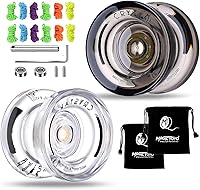 Vista 18 de MAGICYOYO K2 - Yoyo de plástico profesional sensible para niños principiantes, extra no sensible, rodamiento yoyo, yoyo de trucos para adultos + 12