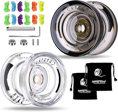 Miniatura 18 de MAGICYOYO K2 Cristal Yoyo Sensible para Niños Principiantes con Extra Rodamiento Yo Yo No Sensible, Yoyo Profesional de Plástico para Adultos+12