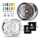 MAGICYOYO 2 Pack of Yoyos K2 Crystal, Responsive Yo-yo for Kids Beginner, Dual Function Yo yos with Replacement Unresponsive Bearing for Advanced Player+Bearing Removal Tools+12 Strings+2 Bags