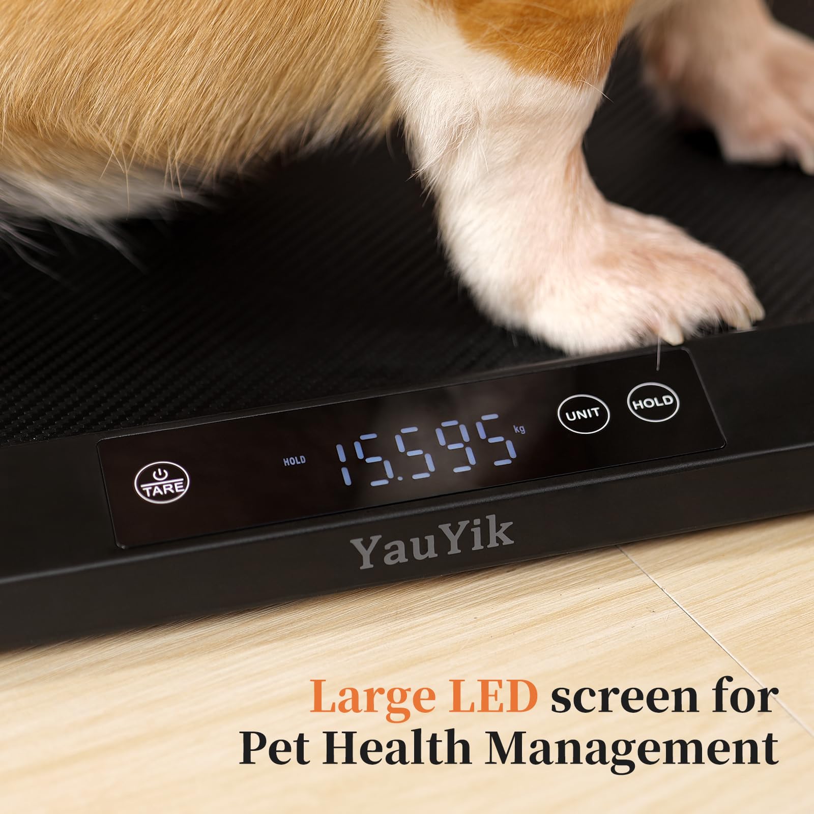 YauYik Bilancia digitale per pesatura accurata, ideale per piccoli animali domestici, cuccioli e gatti, con tappetino antiscivolo, display a LED con funzione di tenuta, misura fino a 40 kg