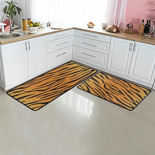 Vista 15 de GUYOS Tapete de cocina con patrón de limón vintage, acolchado, antifatiga, juego de 2 piezas, duradero, resistente a las manchas, parte inferior