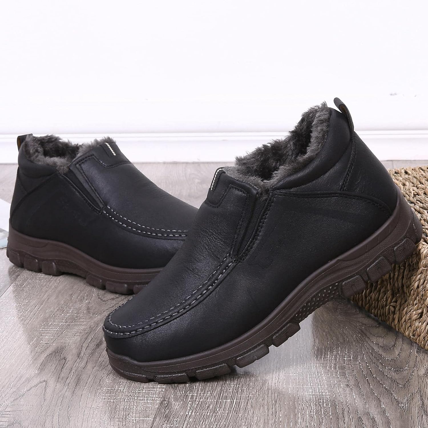 COSIDRAM Men Shoes Winter Snow Boots Cotton-padded Slip on Casual Warm Walking Sneakers House Shoes - Image 6