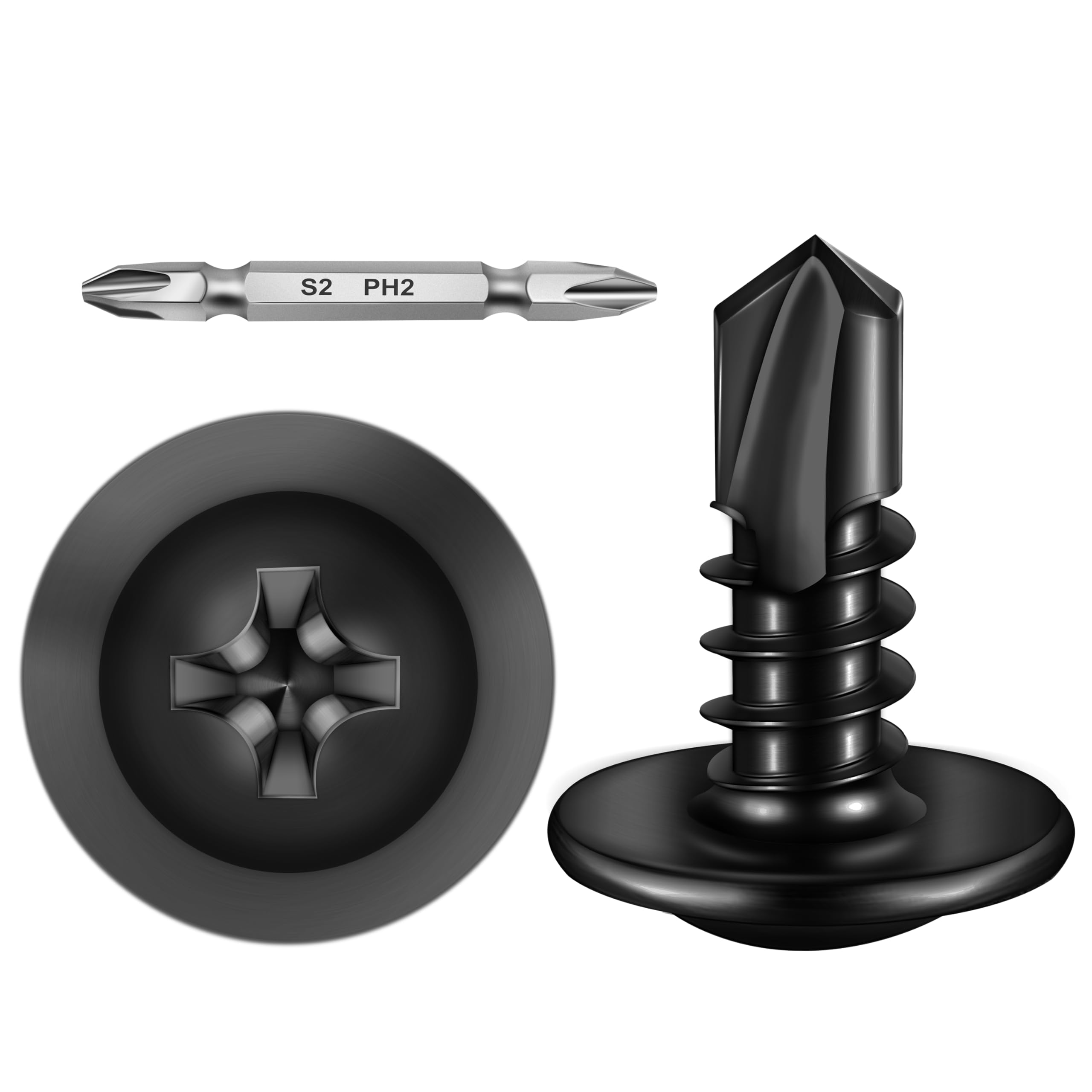 Self Tapping Screws for Metal - 200 Pack -10 Self Tapping Screws for Metal - 200 Pack -10