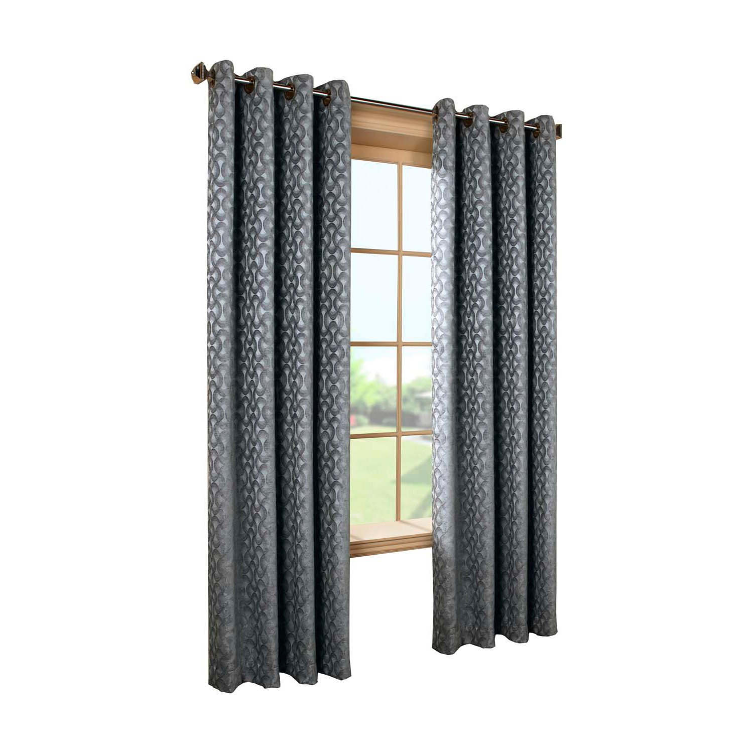 Common Wealth Home Fashions Rope Chenille Couture Patterned Curtain, 52 x 95