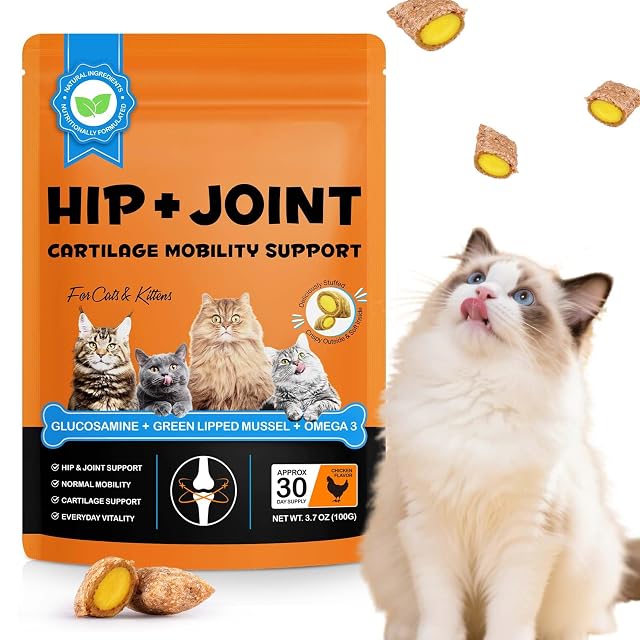MXCZBSM Snacks para Gatos - Apoyo para Articulaciones, Cartílago y Movilidad