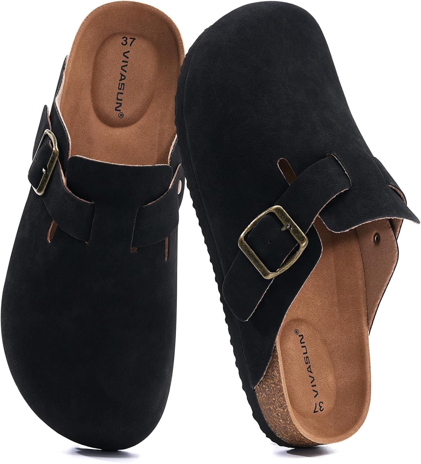 Clogs for Women and Men Cork Footbed Sandals Comfort Slip On Potato Shoes with Arch Support Suede Clogs - Image 5