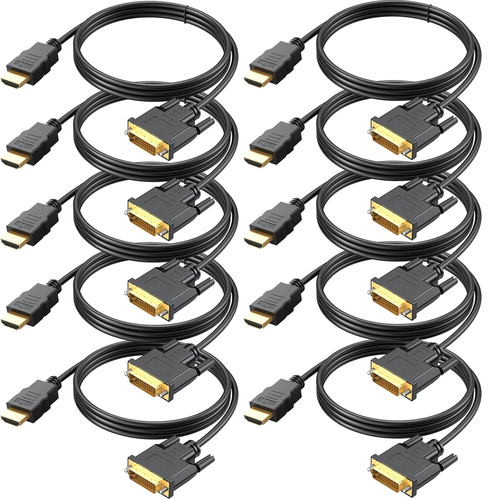 Cable HDMI a DVI de alta velocidad 1080P Full HD con conexión bidireccional macho a macho 8
