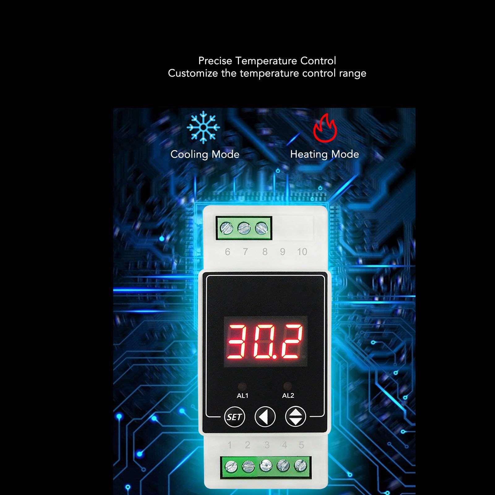 Controlador de Temperatura Digital Termostato con Cable de Detección AC100-240V