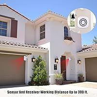 Vista 5 de Alarma de sensor de movimiento BESTOONE, alarma inalámbrica de largo alcance para entrada, sistema de seguridad para el hogar con timbre eléctrico