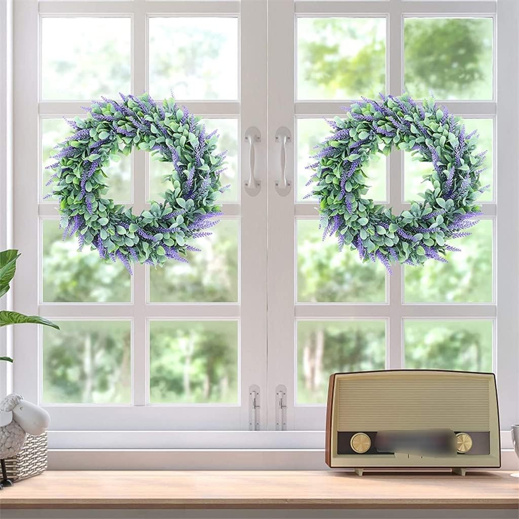 Lavender Wreath Farmhouse Wreaths Wall Window Party Wedding Decor Outdoor