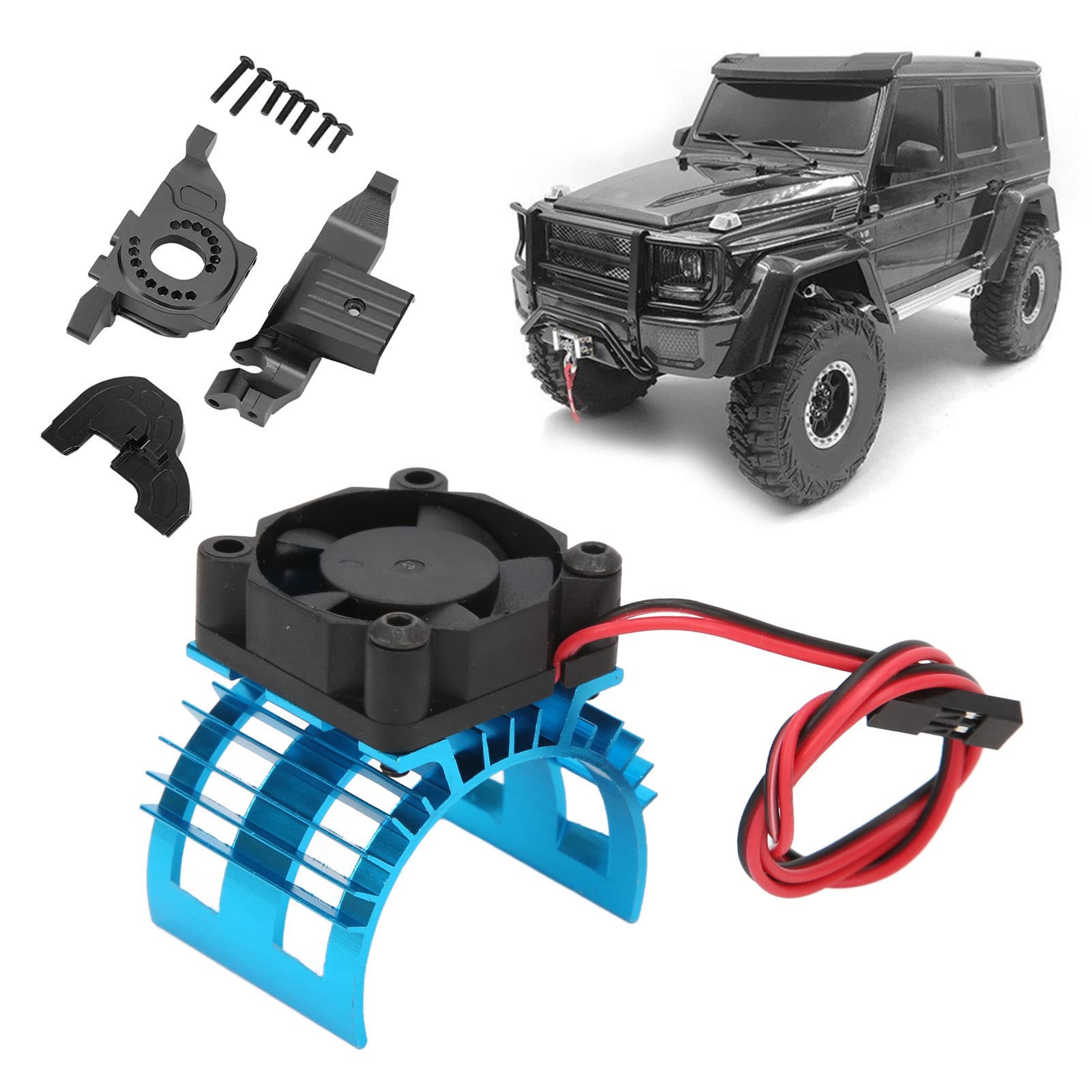 Zestaw radiatorów do samochodu RC Uchwyt silnika ze stopu aluminium z radiatorem na płycie dolnej (Black)