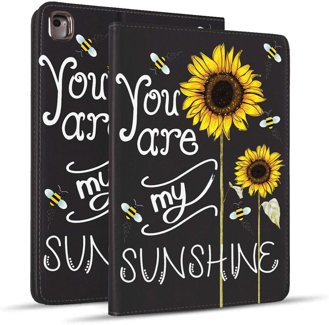 Log Zog iPad 9.7 2018/2017 Case, iPad Air 2, iPad Air, Pro 9.7 Case, Protective Leather Case, Adjustable Stand Auto Wake/Sleep Smart Case for ipad 6th/5th Gen - Sunflower, You are My Sunshine