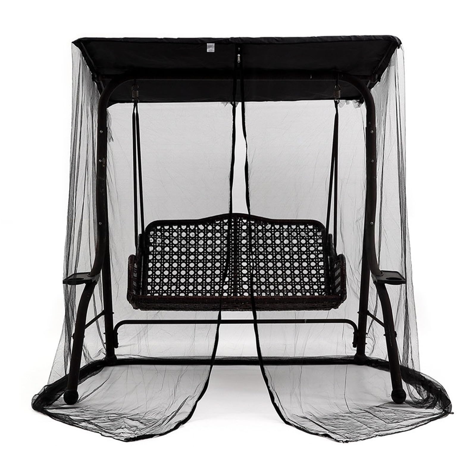 Relax all'aperto Protezione all'aperto Copertura Anti-Mosche di Facile Accesso Rete a Maglie Protezione Completa da Zanzariera Gazebo(Black)