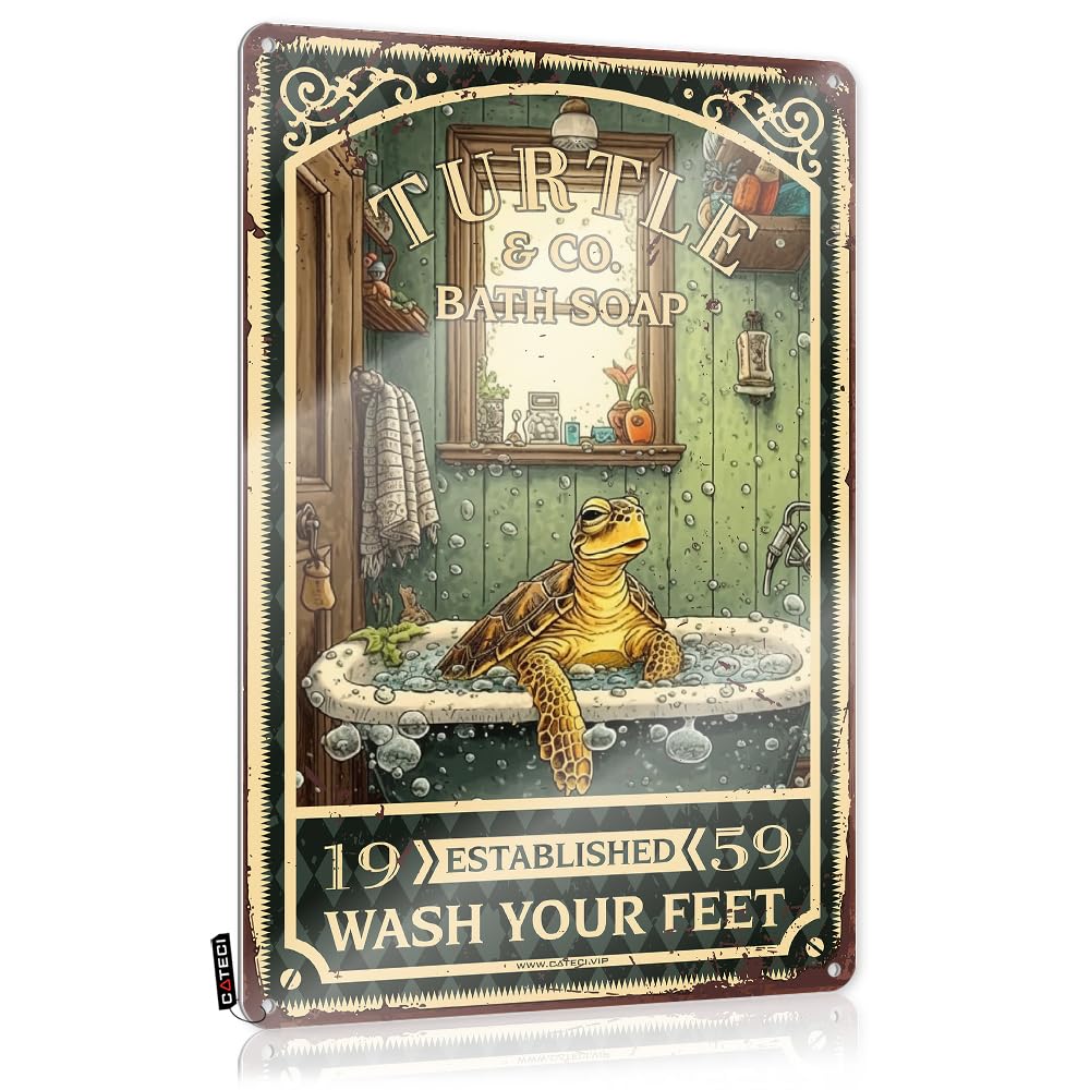 MWFKKADDB Backyard Bar Sign Turtle Bath Soap Wash Your Feet Tin Sign Posters & Printsretro Room Decorspace Decormens Decor Man Cabe Decor Bar Rules Tin Metal Sign(30X40CM)