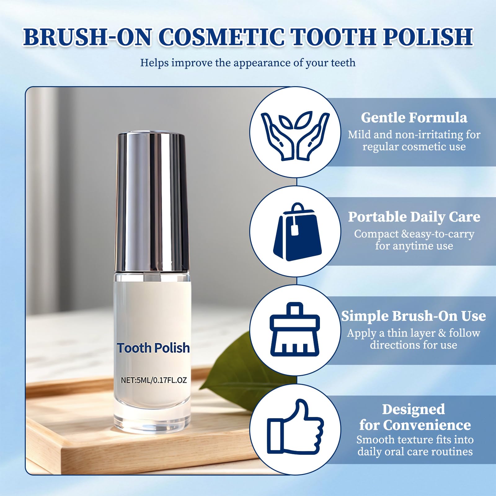 Smalto Per Denti Bianchi 5ml*2 - Tooth Paint, Formula Delicata Tooth Polish, Sbianca I Denti All'istante, Rimuove Le Macchie E Regala Un Sorriso Bianco E Naturalmente Radioso