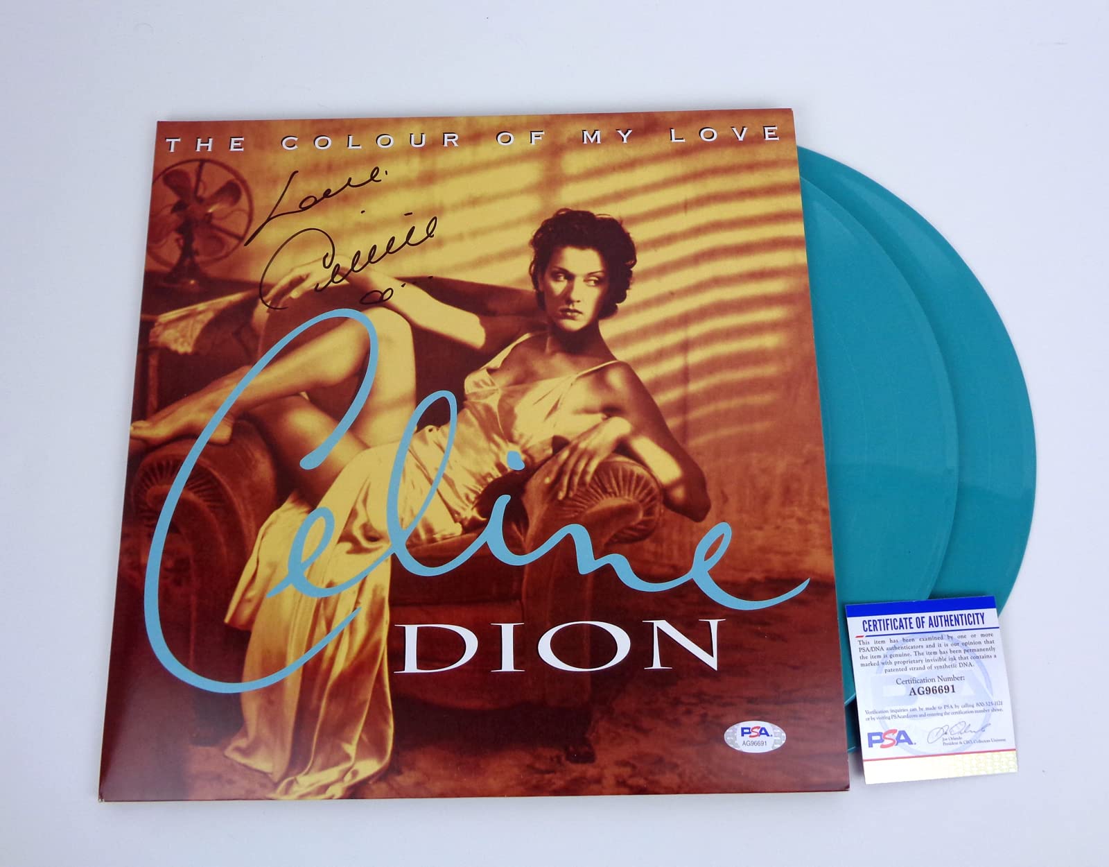 Celine Dion Signed Autograph The Colour of My Love Vinyl Record