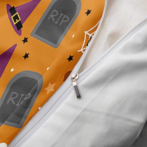 Miniatura 138 de Pumpkin Bedding Halloween Duvet Cover Set Funny Evil Pumpkin Pattern Design Black Halloween Bedding Set Queen 1 Duvet Cover 2 Pillowcases