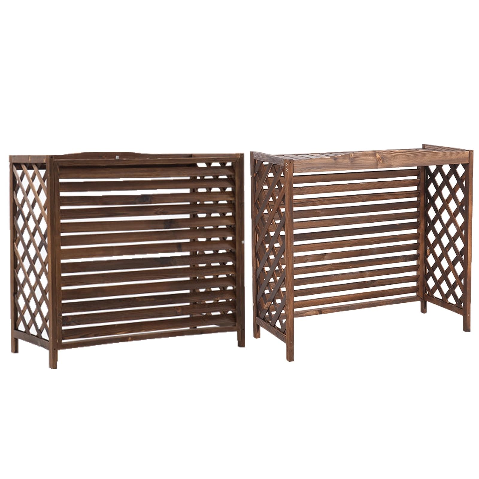 Couverture de climatisation en bois massif pour cache-climatiseur extérieur 115x54x95cm