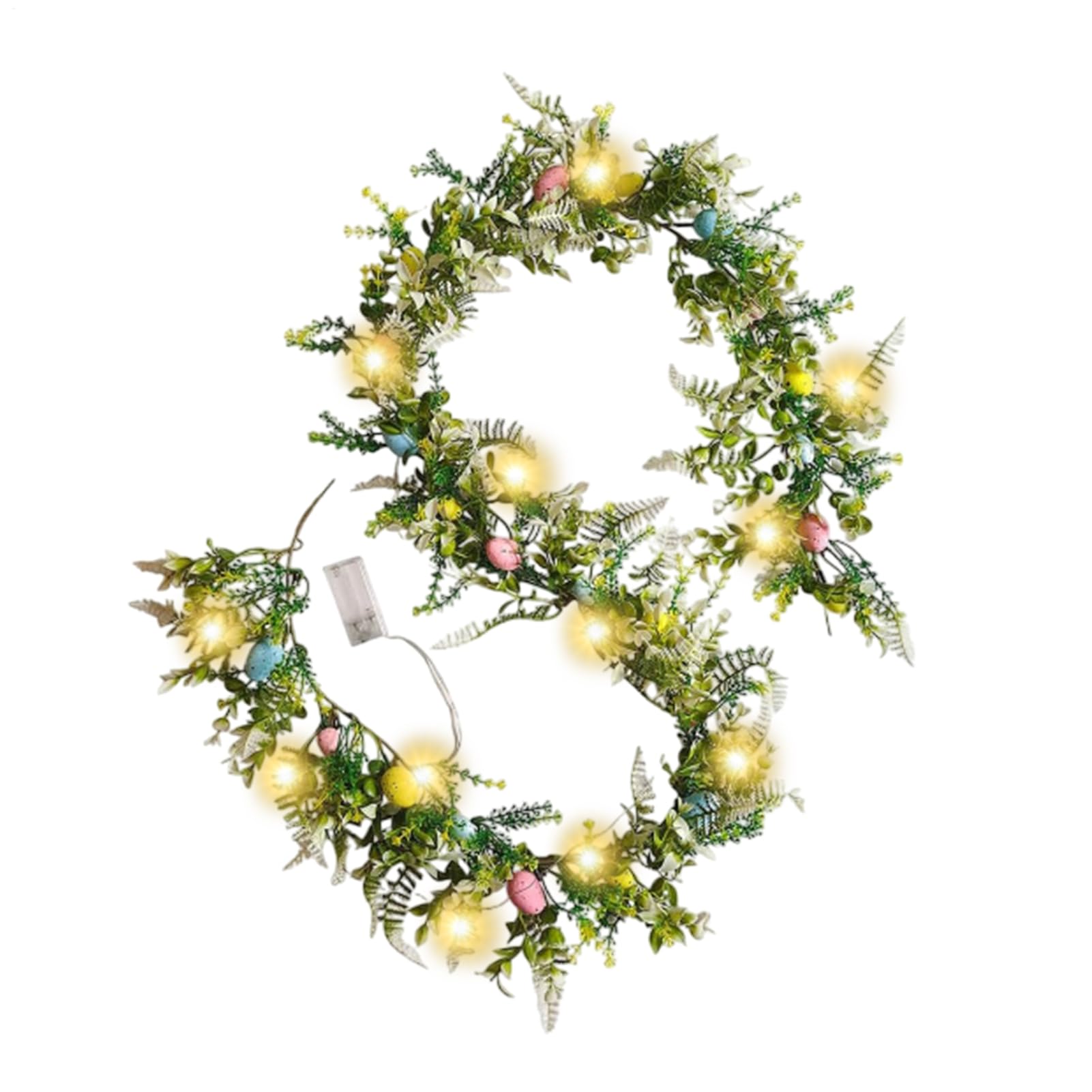 Œuf de Pâques et fleurs artificielles en guirlande murale suspendre 1.9m