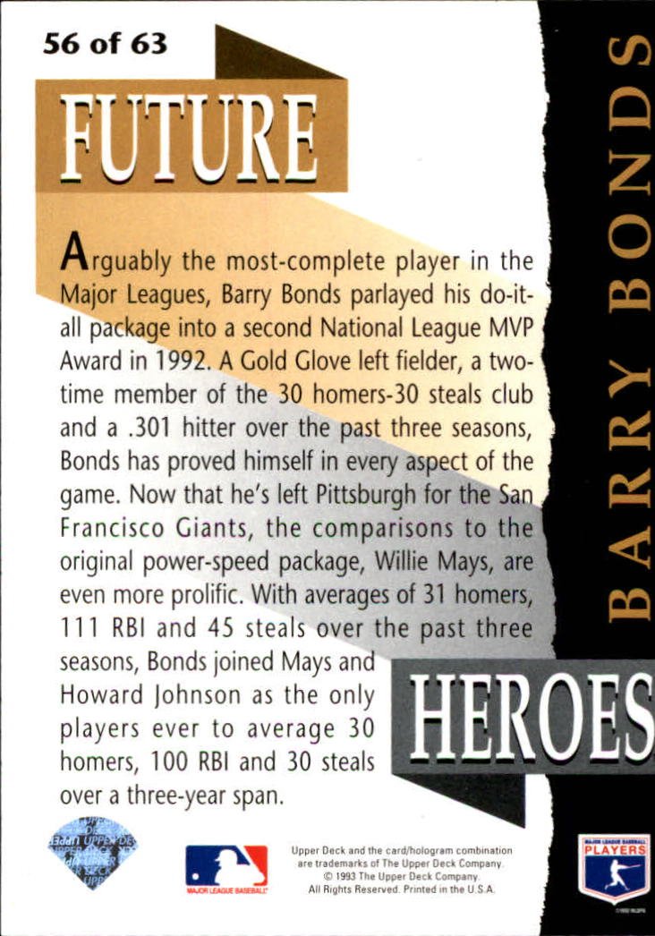 Amazon.com: 1993 Upper Deck Future Heroes Baseball Card #56