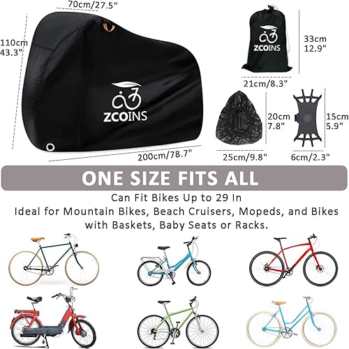 Miniatura 9 de On-Rack - Funda impermeable para 2 bicicletas con agujeros de bloqueo, tela reforzada 600D resistente, resistente a desgarros y a prueba de