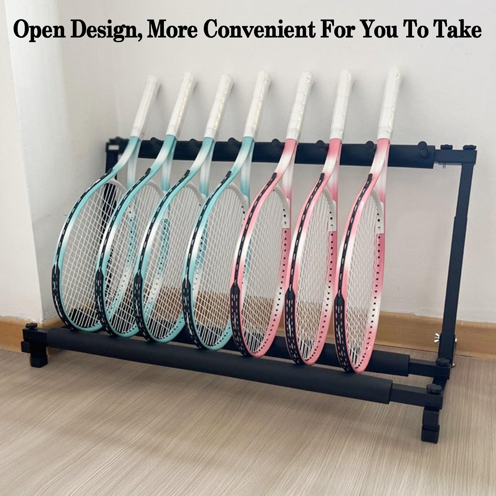 Portaoggetti For Racchette Da Tennis.Espositore For Racchette Da Badminton Ad Altezza Regolabile.Supporto For Racchetta Da Tennis.Per Palestra, Scuola, Club, Palestra, Campo Da Allenamento