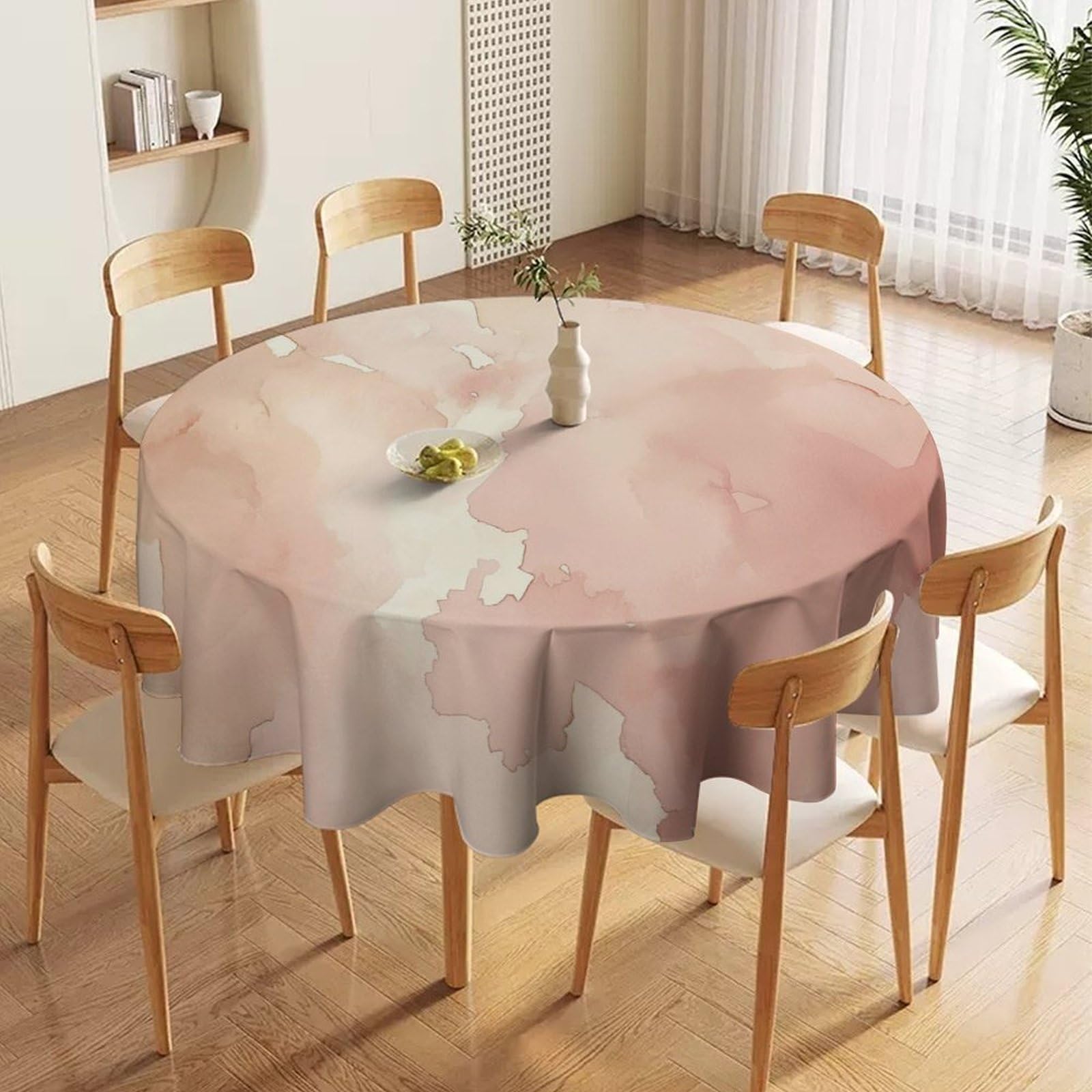 ORDOBO 3D Printed Tablecloth - Blue Pumpkin Round Tablecloth Wipeable For Kitchen Dinner Picnic Party Home Fashion Print Table Cover Decoration 152X152Cm