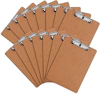 HERKKA 15-Pack Hardboard Clipboards A4/Letter Size 12.5x9 Inch Low Profile Clip Retractable Hanging Loop Office School Essential