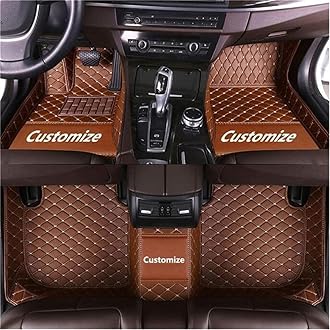 Custom car Floor mats Suitable for 98% car Truck SUV,car mats All Weather Personalized,Full Coverage Luxury Car Mats, Anti-Slip Leather Floor mats.Floor Liner Car Accessories (Brown)