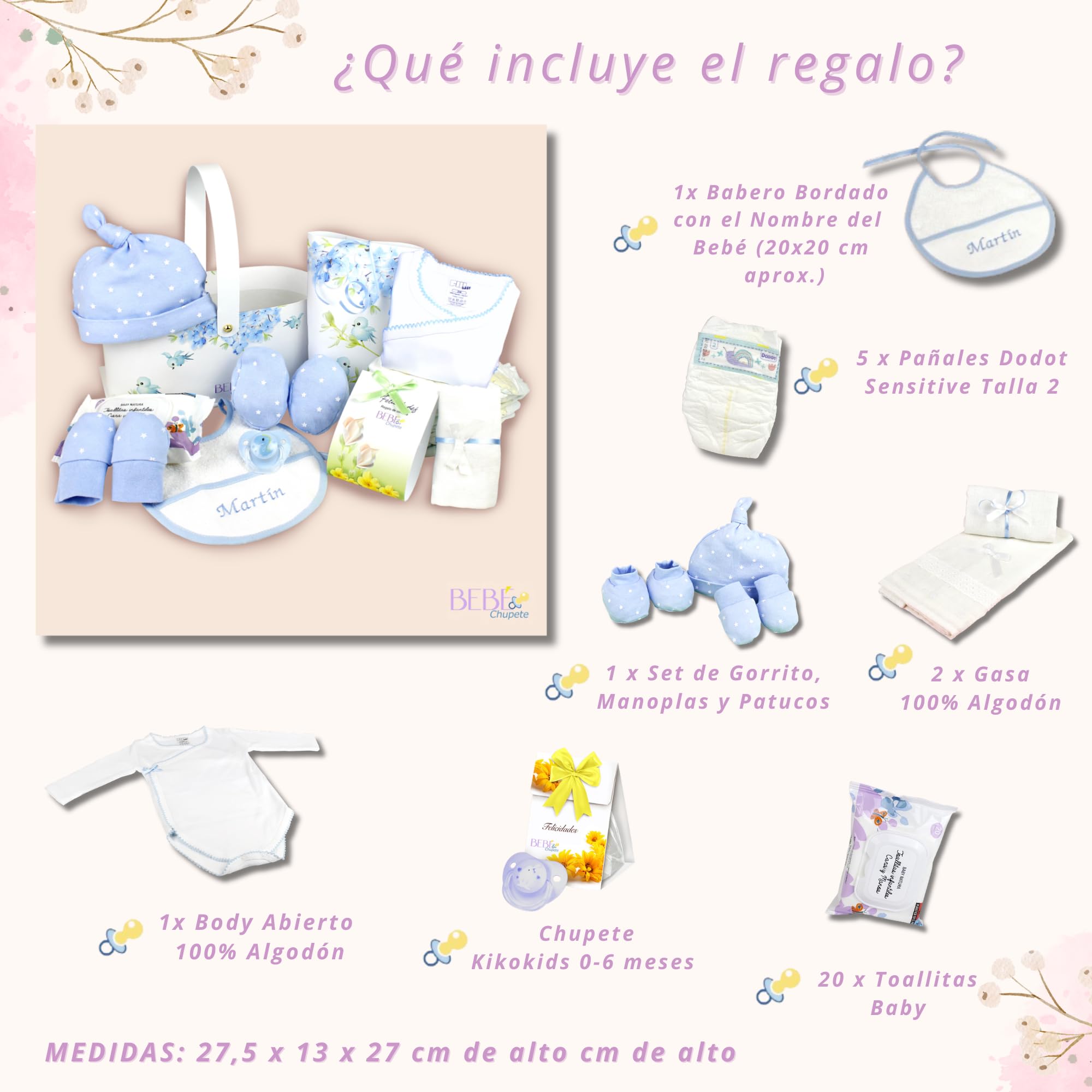 Regalo Bebe Recien Nacido Niño-Cesta Regalo Bebe-Regalo para Bebes Recien Nacidos-Primera Puesta Bebe Recien Nacido-Regalo Bebe Recien Nacido Niña-Canastilla Bebe Recien Nacido-Ropa Bebe