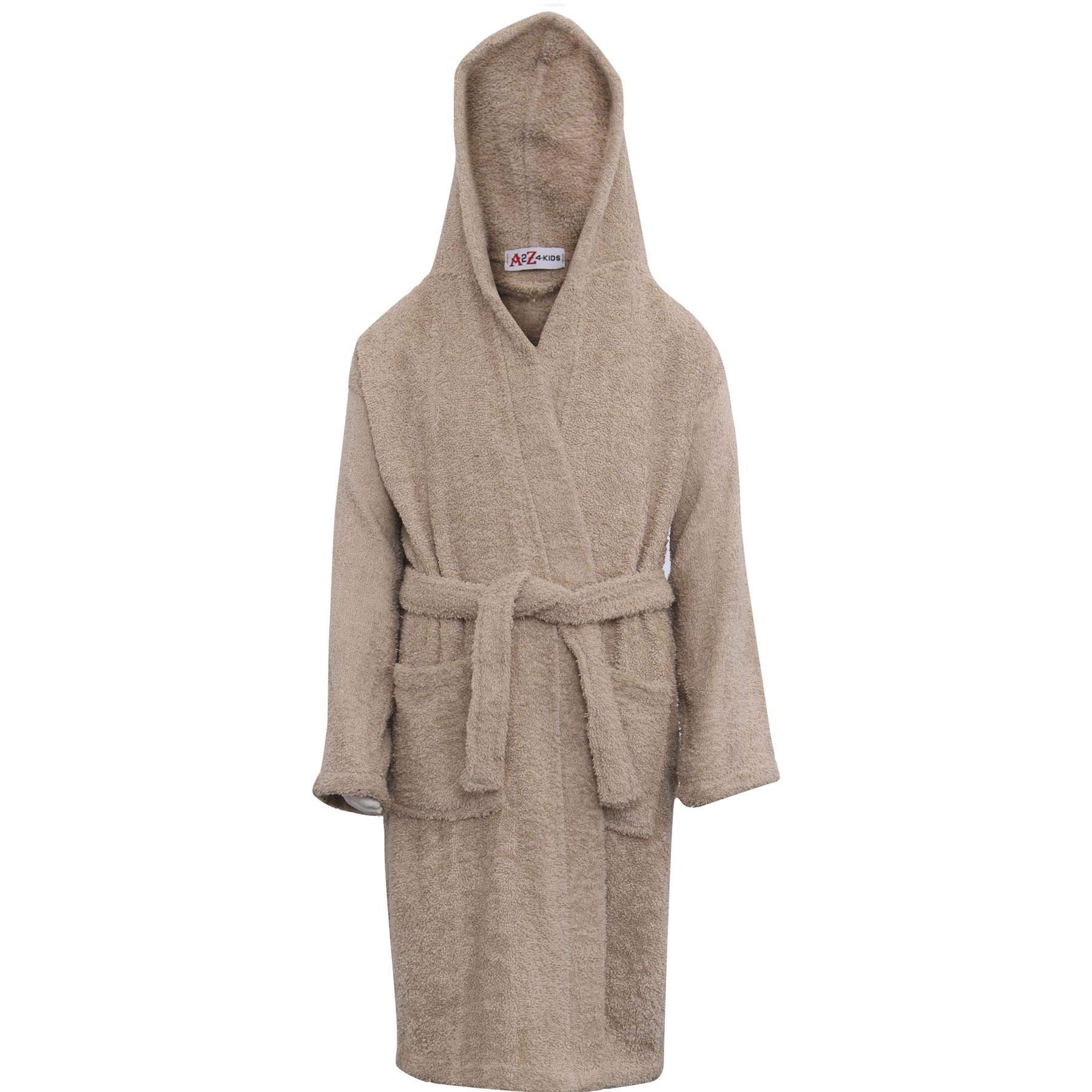 A2Z 4 Kids Girls Boys Terry Towel Beach Bathing Hooded - Towel Bathrobe Stone_13