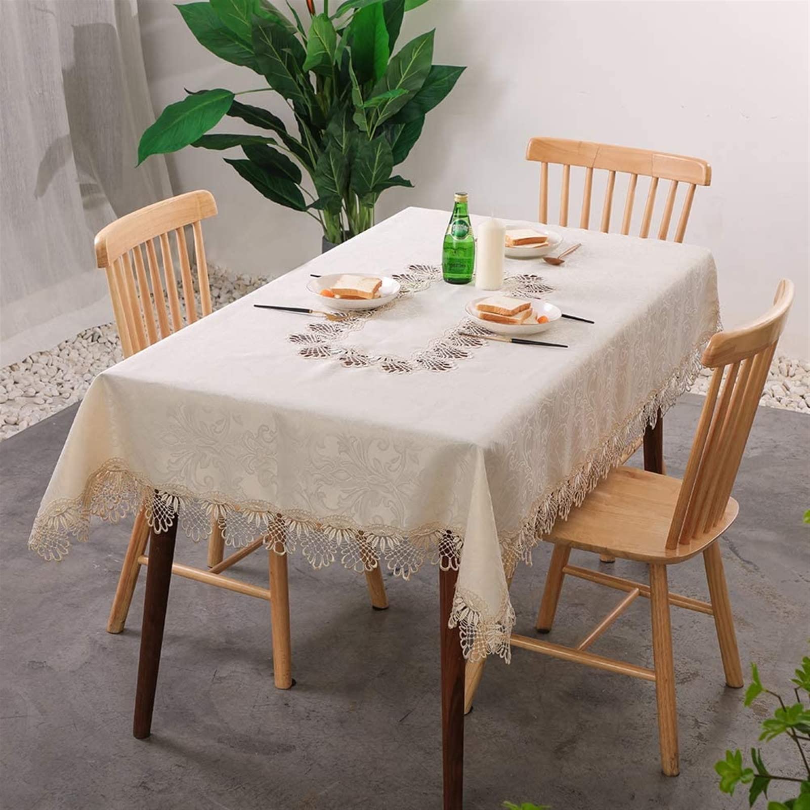 Nappe de mariage en dentelle élégante ronde et rectangulaire pour fête