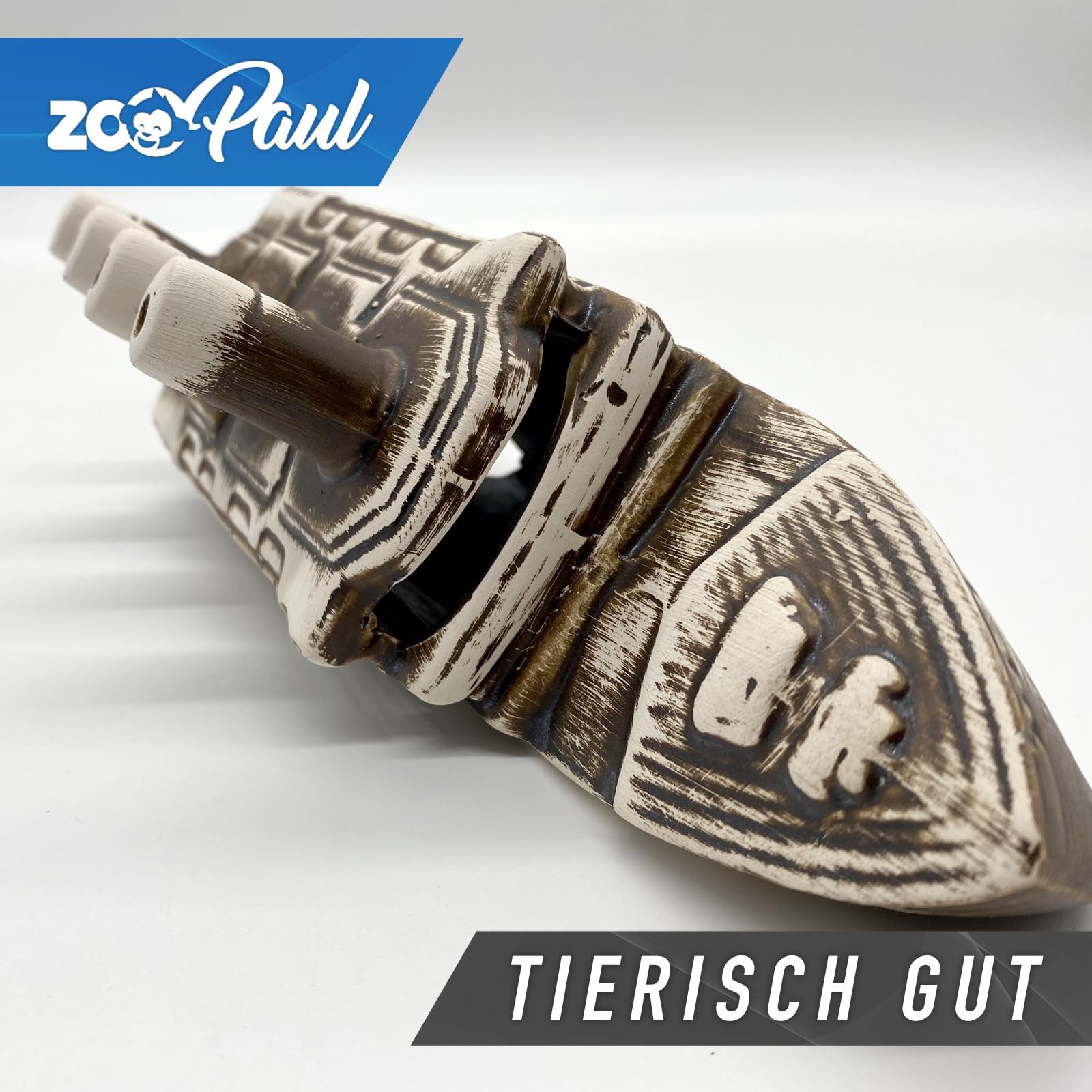 ZooPaul Sprudel Set Keramik Deko und Pumpe + Zubehör Dekoration Aquarium Schiffswrack Titanic Schiff