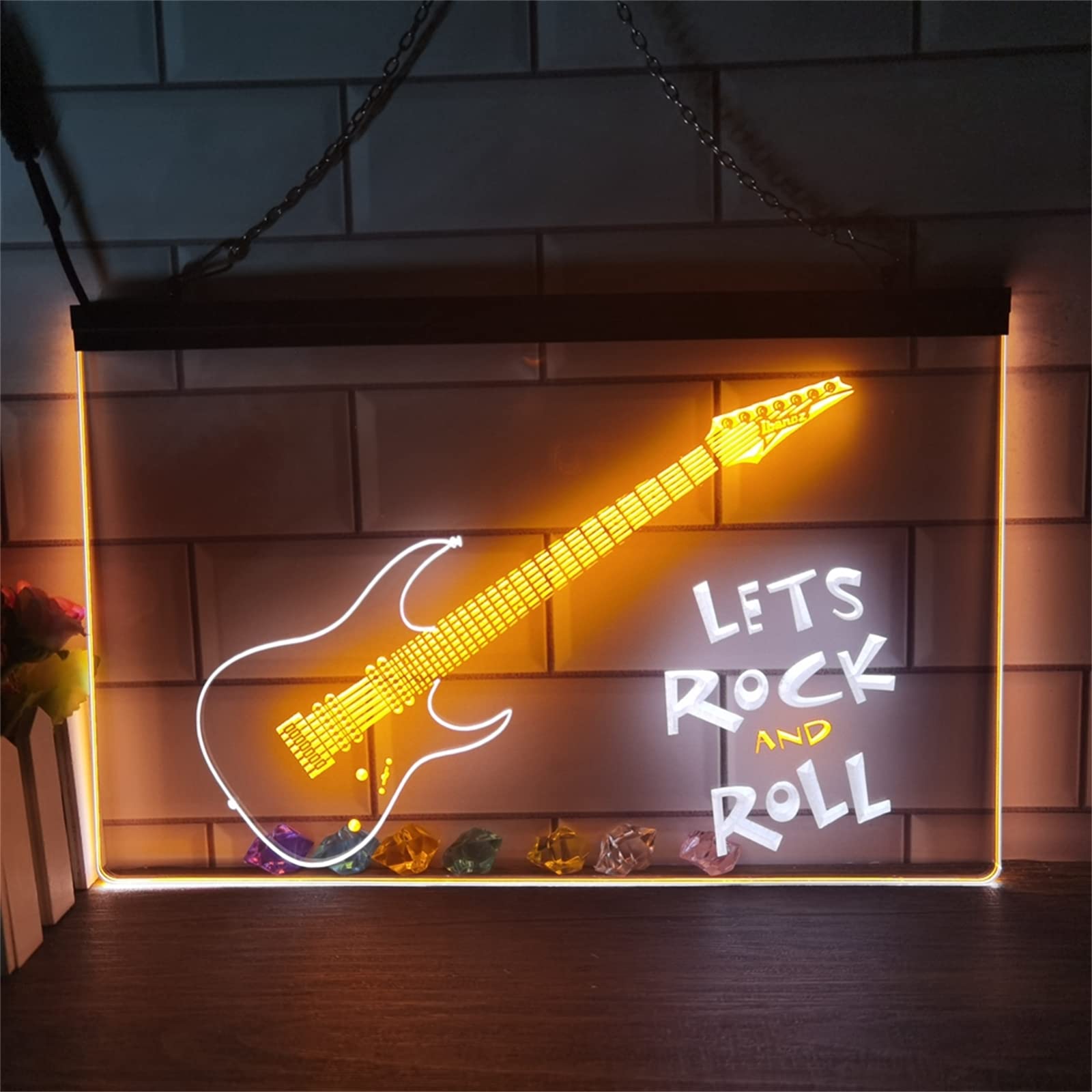 ネオンサイン ROCK ROLL ロックンロール ギター インテリア 室内装飾 ネオンサイン ROCK ROLL ロックンロール ギター インテリア 室内装飾