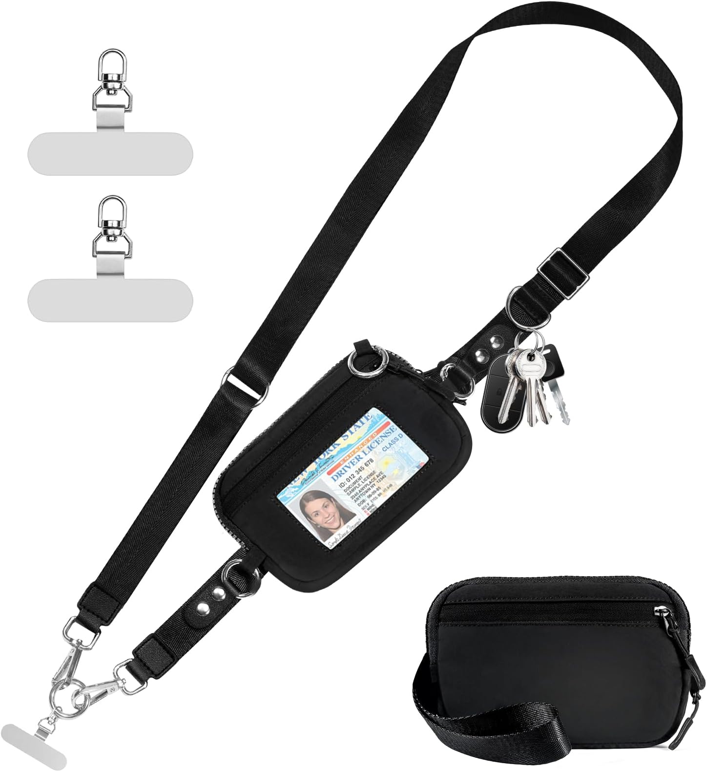 Sangle Crossbody Telephone Lanière Téléphone TiMOVO - Sangle Bandoulière Anti-Perte 128cm | Or/Blanc - Compatible Tous Smartphones Bandoulière Smartphone Universelle