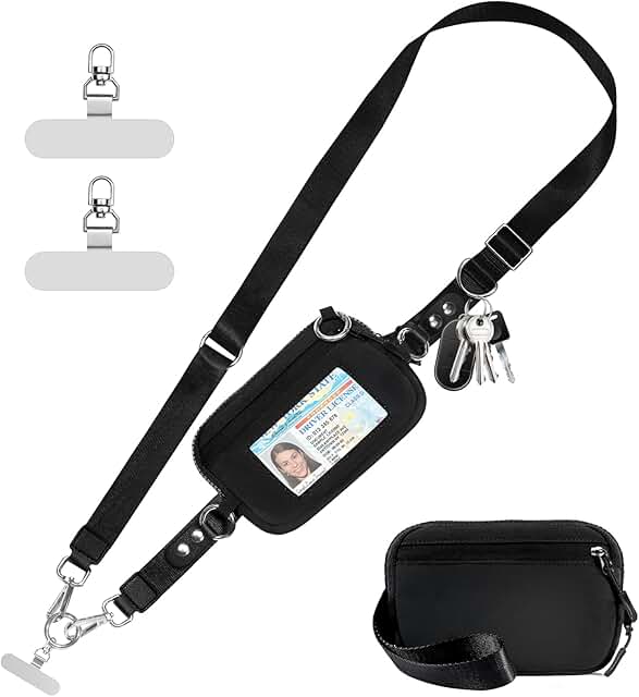 Clip and Go Strap for Phone with Wallet Crossbody Phone Lanyard Adjustab...