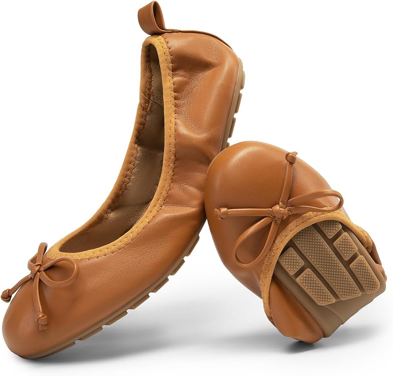 DREAM PAIRS Bailarinas plegables con lazo para mujer | Zapatos de vestir ligeros, sin cordones, punta redonda, ofrecen comodidad durante todo el día para caminar, estar de pie o bailar durante mucho tiempo.