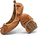 DREAM PAIRS Women's Flats, Foldable Ballet Flats for Women, Bowknot Round Toe Comfort Light Weight Slip-On Dress Shoes