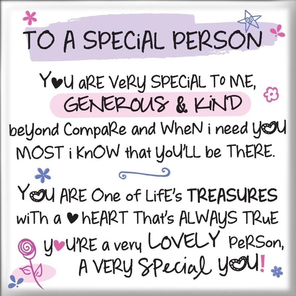 Wpl White, Black, Or Warm Tone Inspired Words Magnet - To A Special Person