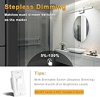 Vista 3 de NIORSUN Lámpara de tocador de baño cromada de 23.6 pulgadas, 14 W, 5 CCT, regulable, accesorios de iluminación LED sobre el espejo, luces de tocador
