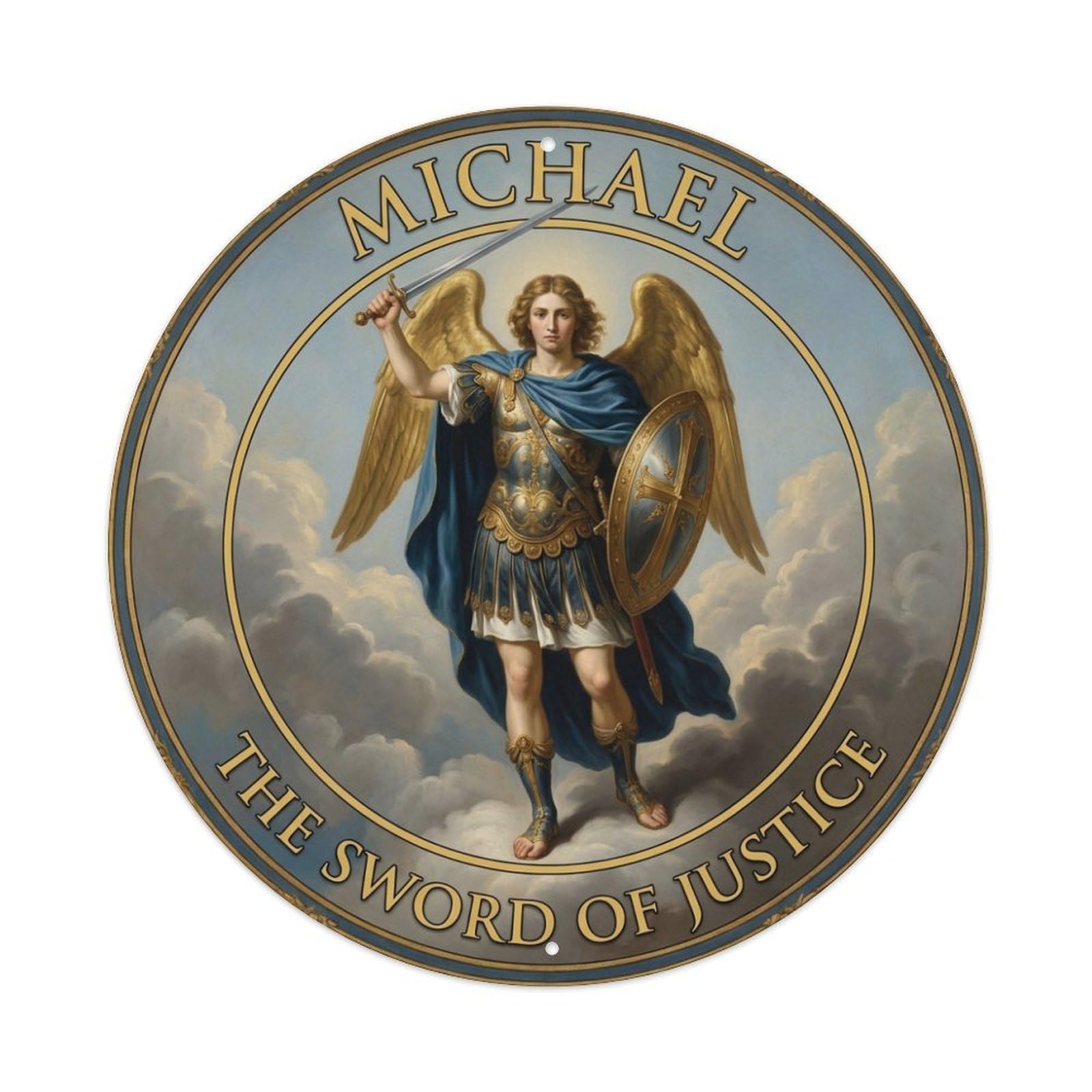 St Michael Archangel Holy Guardian The Sword of Justice Metal Tin Sign
