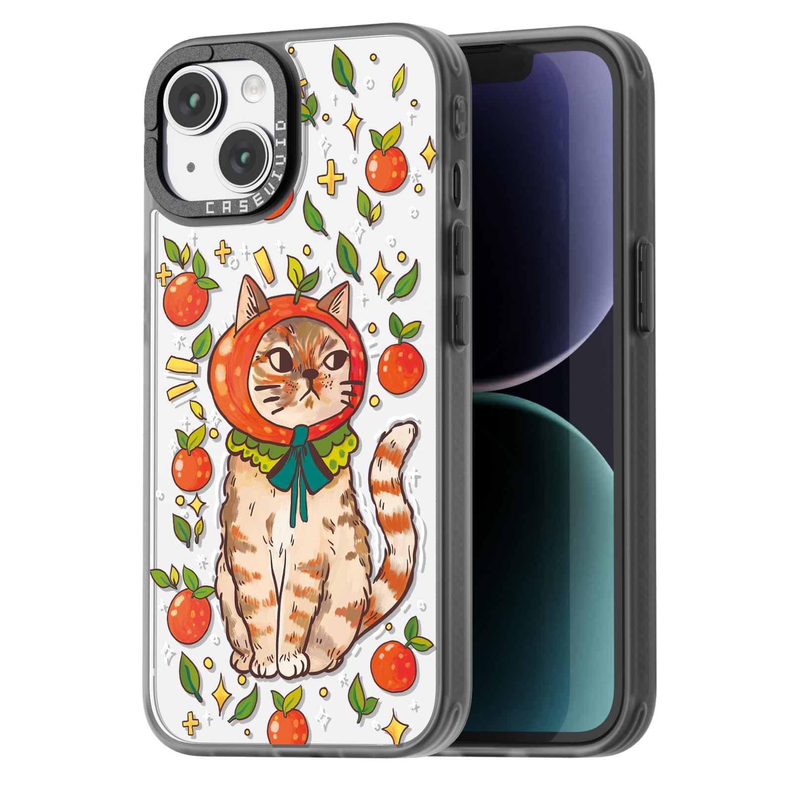 Compatible for iPhone 13 Case Cute Aesthetic - Durable Fashion Funny Phone Case - Girly Kitty Cat Pattern