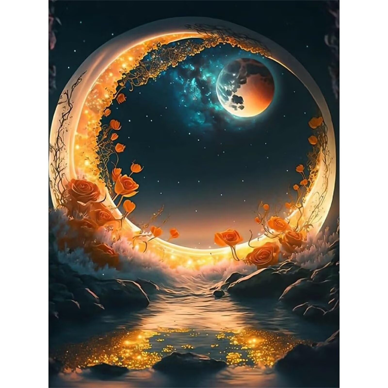 Puzzle 1000 elementów, fantazyjny krajobraz, księżyc, puzzle dla dorosłych, 75 x 50 cm, puzzle edukacyjne, wyzwania, zabawka, 1000 elementów, puzzle dla dorosłych i dzieci